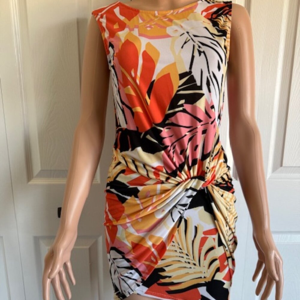 Love In Floral Mini Dress with Twist Knot Detail Size Small